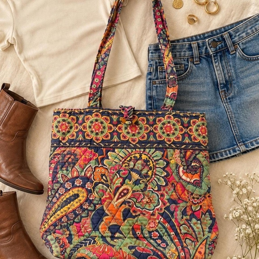 Vera Bradley Quilted Paisley Tote Bag